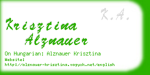 krisztina alznauer business card